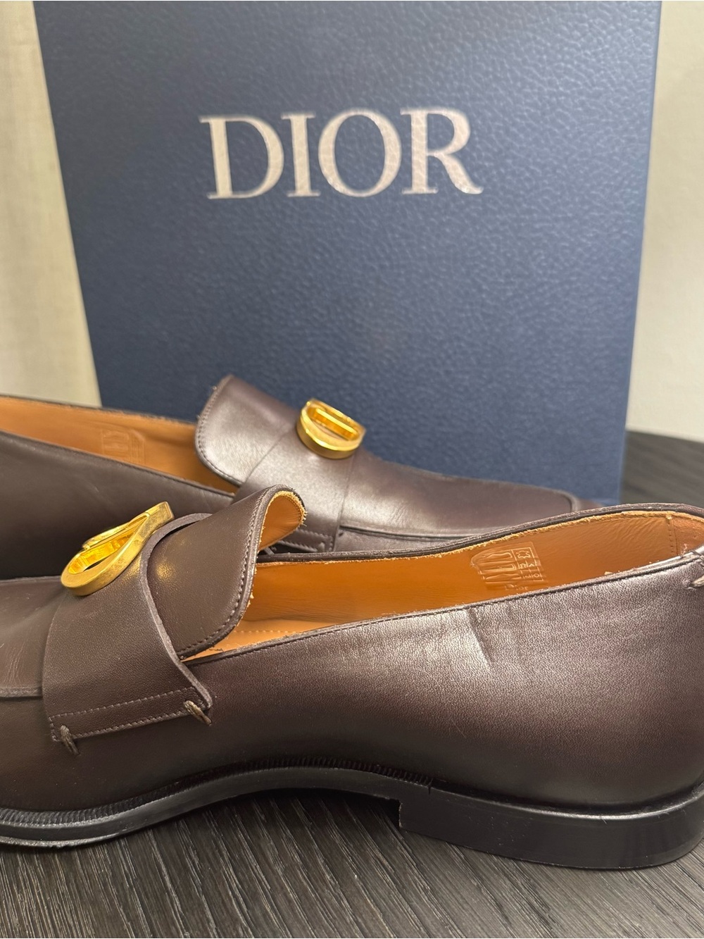 Christian Dior Timeless Loafers Dress Shoes Leather Brown 41 - Picture 6 of 11